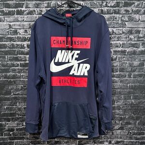 Nike Navy Hoodie with Red and White Logo